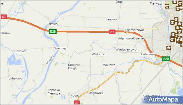 mapa Wiktorowo gmina Gronowo Elbląskie, Wiktorowo gmina Gronowo Elbląskie na mapie Targeo