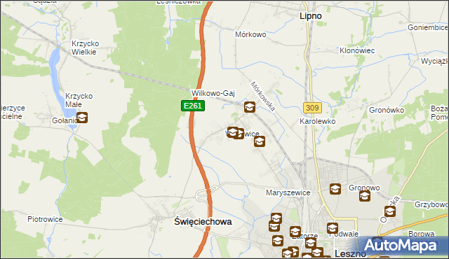mapa Wilkowice gmina Lipno, Wilkowice gmina Lipno na mapie Targeo