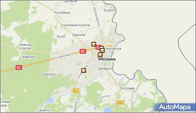 mapa Włodawa, Włodawa na mapie Targeo