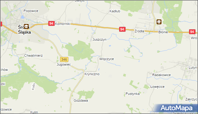 mapa Wojczyce, Wojczyce na mapie Targeo
