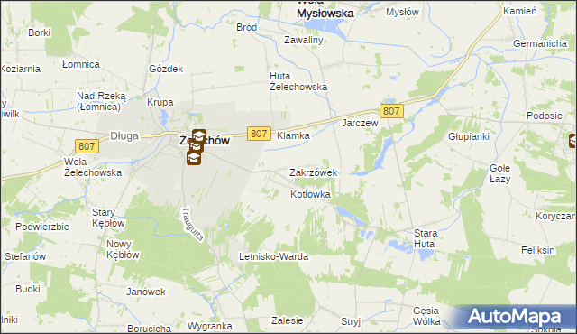 mapa Zakrzówek gmina Żelechów, Zakrzówek gmina Żelechów na mapie Targeo