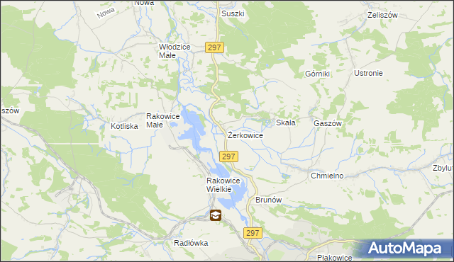 mapa Żerkowice gmina Lwówek Śląski, Żerkowice gmina Lwówek Śląski na mapie Targeo