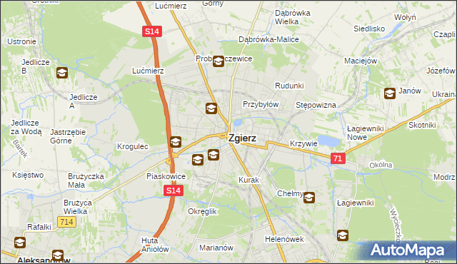 mapa Zgierz, Zgierz na mapie Targeo