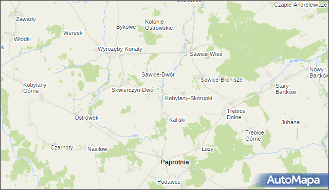 mapa Kobylany-Skorupki, Kobylany-Skorupki na mapie Targeo