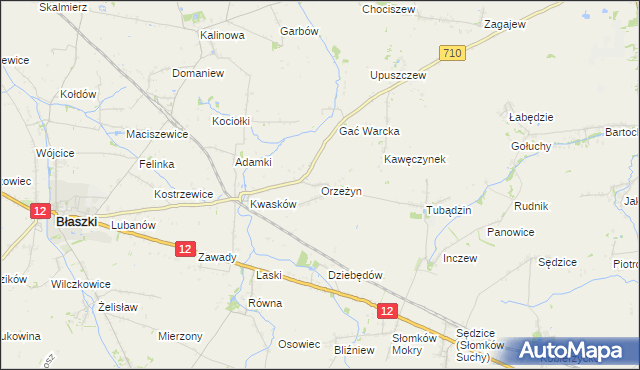 mapa Orzeżyn, Orzeżyn na mapie Targeo