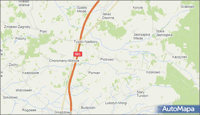 mapa Piotrowo gmina Czerwin, Piotrowo gmina Czerwin na mapie Targeo