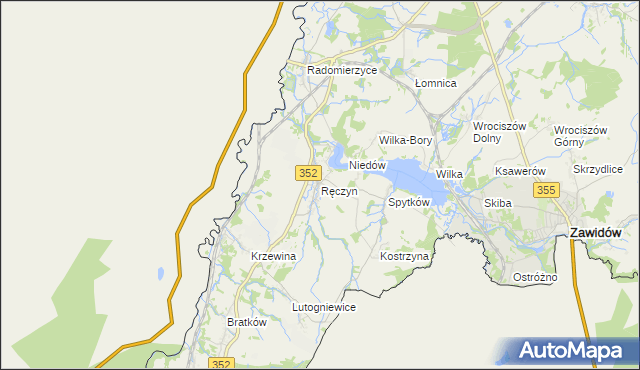 mapa Ręczyn, Ręczyn na mapie Targeo