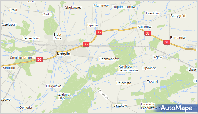 mapa Rzemiechów, Rzemiechów na mapie Targeo