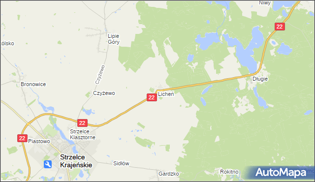 mapa Licheń, Licheń na mapie Targeo