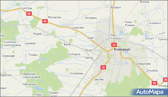 mapa Osusz, Osusz na mapie Targeo