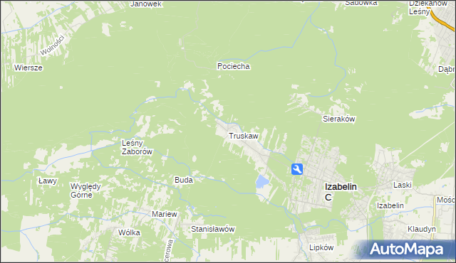 mapa Truskaw, Truskaw na mapie Targeo