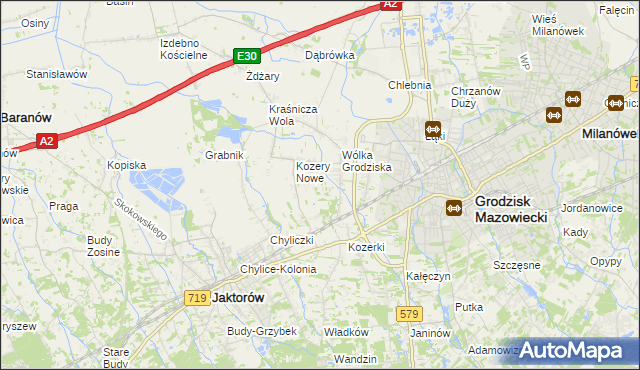 mapa Kozery, Kozery na mapie Targeo