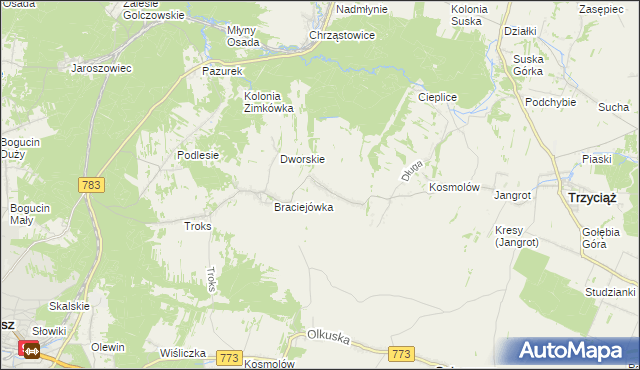 mapa Michałówka gmina Trzyciąż, Michałówka gmina Trzyciąż na mapie Targeo