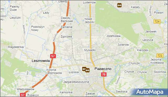 mapa Mysiadło, Mysiadło na mapie Targeo