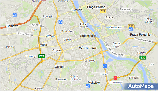 mapa Warszawy, Warszawa na mapie Targeo