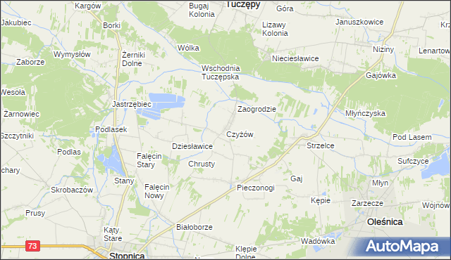 mapa Czyżów gmina Stopnica, Czyżów gmina Stopnica na mapie Targeo