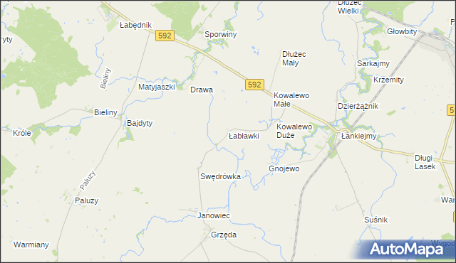 mapa Łabławki, Łabławki na mapie Targeo