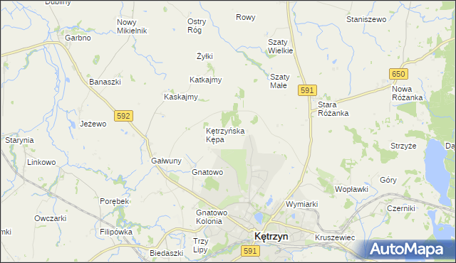 mapa Działki gmina Kętrzyn, Działki gmina Kętrzyn na mapie Targeo