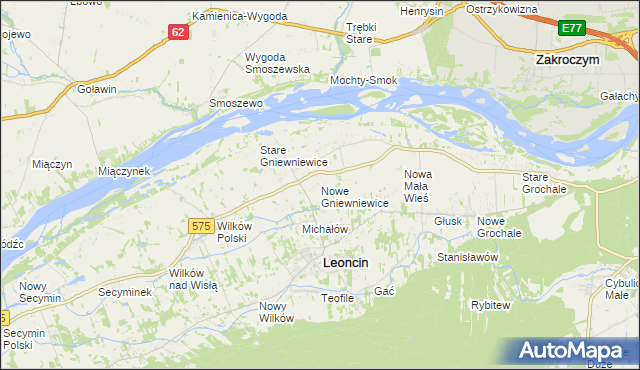 mapa Nowe Gniewniewice, Nowe Gniewniewice na mapie Targeo