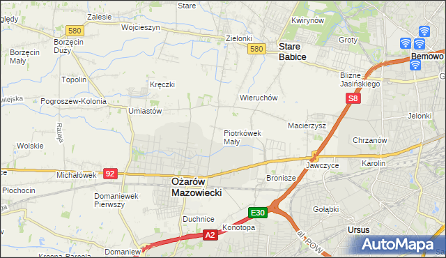mapa Piotrkówek Mały, Piotrkówek Mały na mapie Targeo