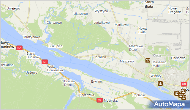 mapa Brwilno gmina Stara Biała, Brwilno gmina Stara Biała na mapie Targeo