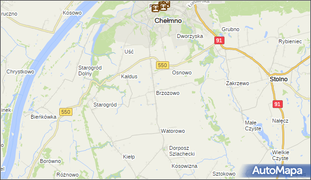 mapa Brzozowo gmina Kijewo Królewskie, Brzozowo gmina Kijewo Królewskie na mapie Targeo