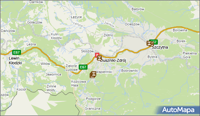 mapa Duszniki-Zdrój, Duszniki-Zdrój na mapie Targeo