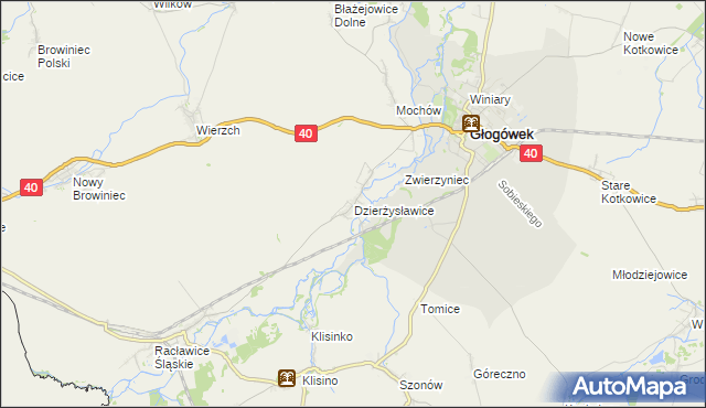 mapa Dzierżysławice, Dzierżysławice na mapie Targeo