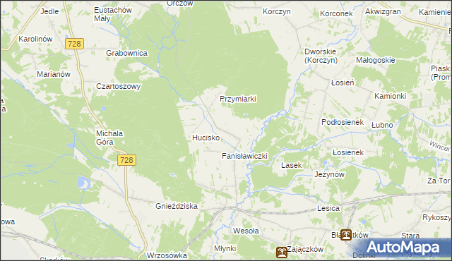 mapa Fanisławice, Fanisławice na mapie Targeo