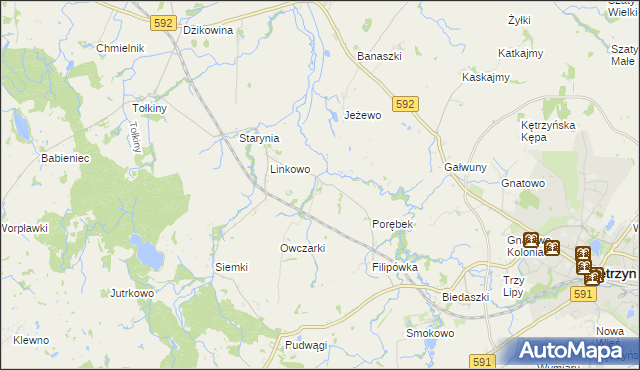 mapa Kotkowo gmina Kętrzyn, Kotkowo gmina Kętrzyn na mapie Targeo