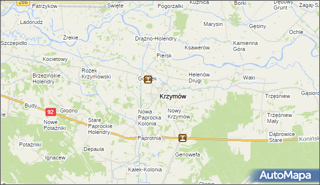 mapa Krzymów powiat koniński, Krzymów powiat koniński na mapie Targeo