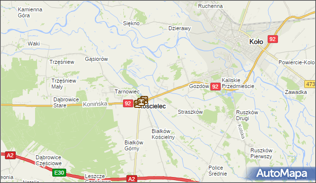 mapa Mariampol gmina Kościelec, Mariampol gmina Kościelec na mapie Targeo
