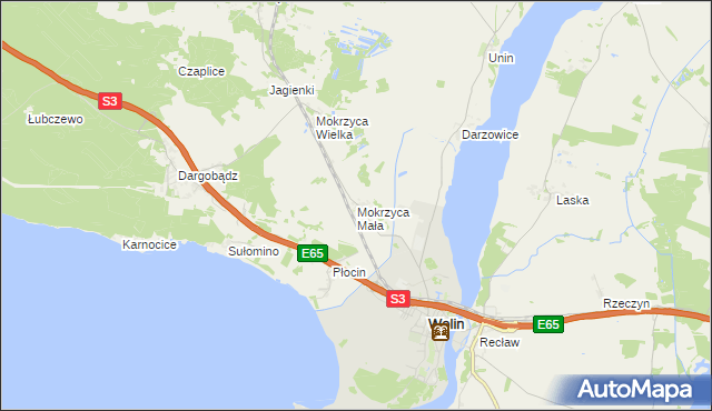 mapa Mokrzyca Mała, Mokrzyca Mała na mapie Targeo