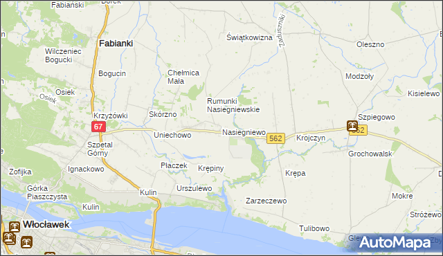 mapa Nasiegniewo, Nasiegniewo na mapie Targeo