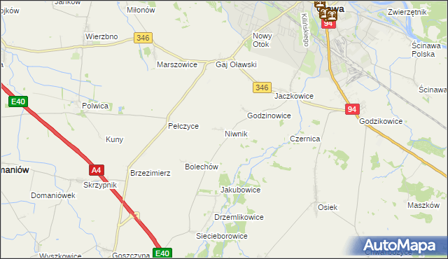 mapa Niwnik, Niwnik na mapie Targeo