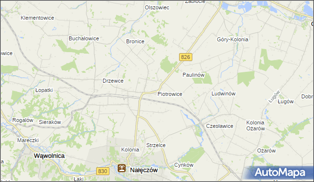 mapa Piotrowice gmina Nałęczów, Piotrowice gmina Nałęczów na mapie Targeo