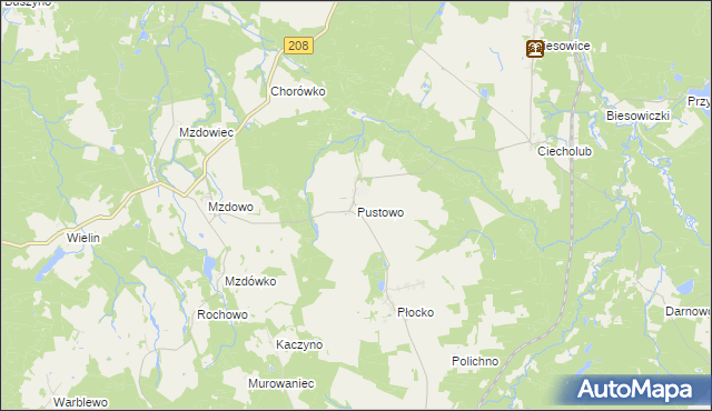 mapa Pustowo gmina Kępice, Pustowo gmina Kępice na mapie Targeo