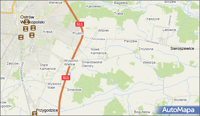 mapa Sadowie gmina Ostrów Wielkopolski, Sadowie gmina Ostrów Wielkopolski na mapie Targeo