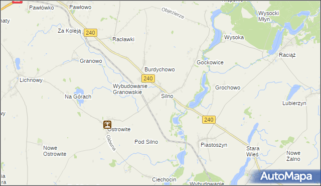 mapa Silno gmina Chojnice, Silno gmina Chojnice na mapie Targeo