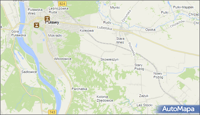 mapa Skowieszyn, Skowieszyn na mapie Targeo