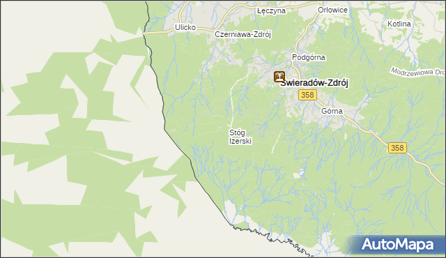 mapa Stóg Izerski, Stóg Izerski na mapie Targeo