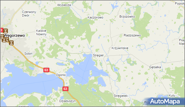 mapa Stręgiel, Stręgiel na mapie Targeo