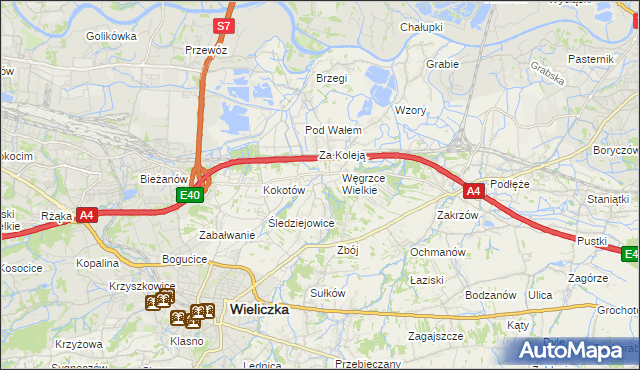mapa Strumiany gmina Wieliczka, Strumiany gmina Wieliczka na mapie Targeo