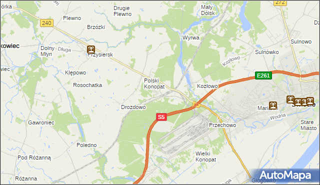 mapa Terespol Pomorski, Terespol Pomorski na mapie Targeo