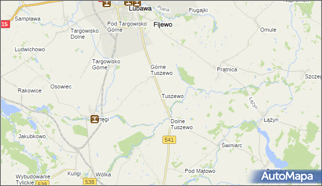 mapa Tuszewo, Tuszewo na mapie Targeo