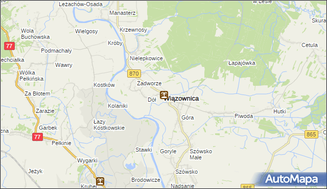 mapa Wiązownica powiat jarosławski, Wiązownica powiat jarosławski na mapie Targeo
