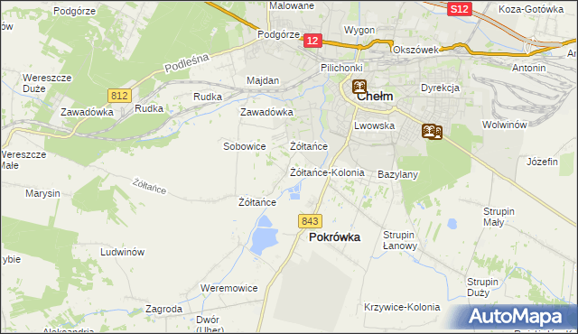mapa Żółtańce-Kolonia, Żółtańce-Kolonia na mapie Targeo