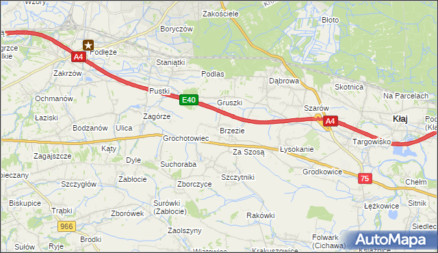 mapa Brzezie gmina Kłaj, Brzezie gmina Kłaj na mapie Targeo