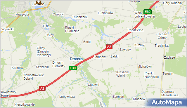 mapa Kałęczew gmina Dmosin, Kałęczew gmina Dmosin na mapie Targeo