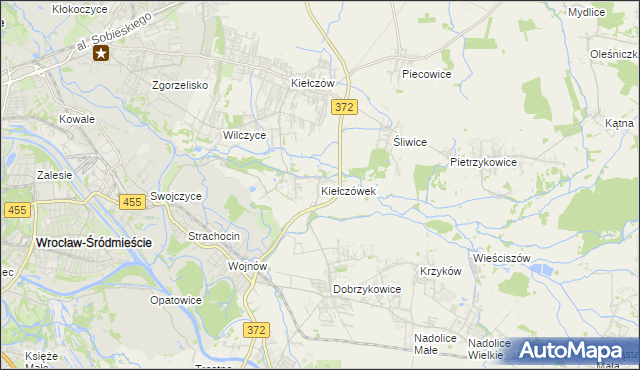 mapa Kiełczówek, Kiełczówek na mapie Targeo
